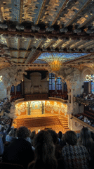 Classical orchestra performs to packed Barcelona concert hall audience