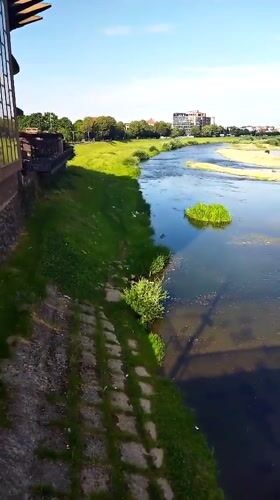 Morning river views and architecture documented in Mukachevo
