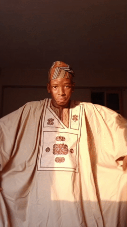 Man in traditional attire documented indoors in Lagos