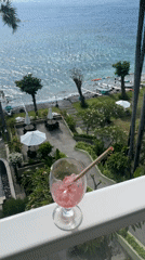 Tourist captures tropical resort views in Abang, Indonesia