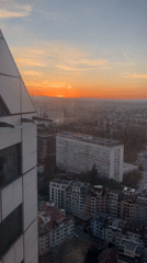 Sofia sunset dining experience documented from high-rise vantage point