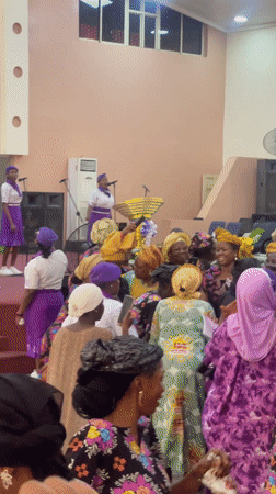 Women gather in traditional dress at Kubwa venue