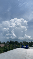 Morning rooftop views document Thong Sala's tropical landscape