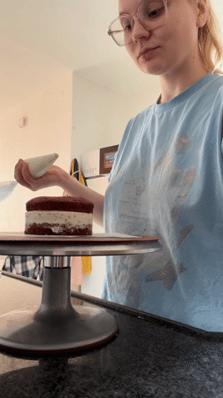 Woman spends morning baking, caring for dogs in Tel Aviv