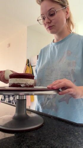 Woman spends morning baking, caring for dogs in Tel Aviv