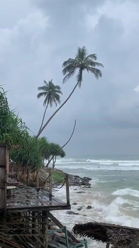 Stormy morning captured at Ahangama beach, Sri Lanka