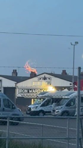 Fireworks light up the sky above Great Yarmouth at dusk