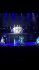 Theater performance and child at play captured simultaneously in Russia
