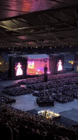 Big outdoor concert night at Ernst Happel Stadion, Vienna