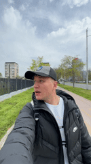 Young man takes selfies during walk in Plovdiv
