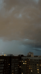 Storm clouds roll over Yekaterinburg at dusk
