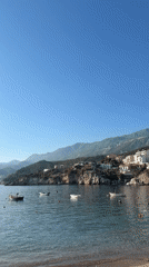 Coastal scenes and art captured in Montenegro seaside town