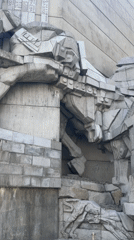 Tourist documents Bulgaria's monumental brutalist architecture in Shumen
