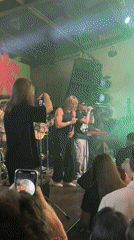Live band tears through a set at a Moscow indoor venue