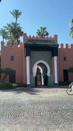 Morning activity recorded at La Mamounia hotel entrance, Marrakesh