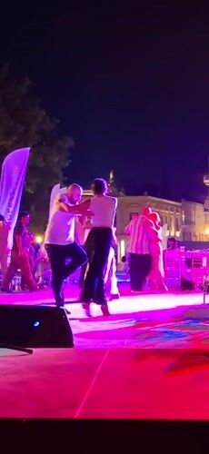 Tango night in a Baku public square, June 2026