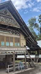 Traditional wooden architecture documented in Indonesian village
