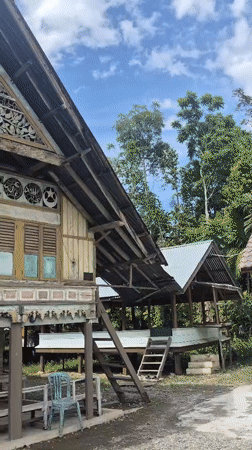 Traditional wooden architecture documented in Indonesian village