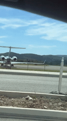 Private jet spotted at Montenegro airport amid scenic landscape views
