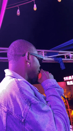 Night event in Nigeria: DJ, live mic, dancing under HAUS sign