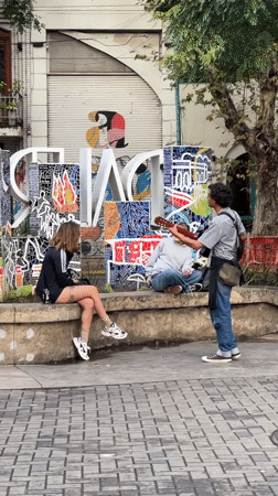 Buenos Aires street life captured during evening hours May 6
