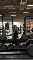 Gym mirror selfie on a weight bench in Chaikovsky