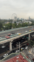 Heavy traffic observed at Mexico City highway interchange