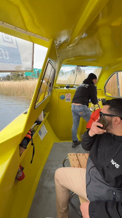 Colorful passenger boats observed at Valdivia waterfront