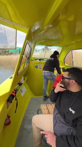 Colorful passenger boats observed at Valdivia waterfront