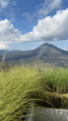 Scenic mountain view recorded from elevated Kintamani position