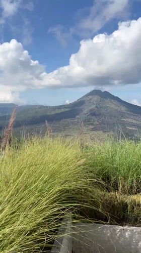Scenic mountain view recorded from elevated Kintamani position