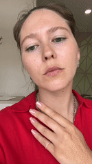 Woman gets polka dot manicure in Podgorica salon