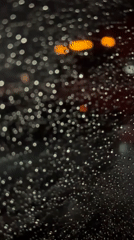 Nighttime rainfall documented on window in Huejotzingo, Mexico