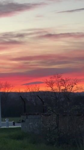 Colorful sunset observed over Harmanli, Bulgaria