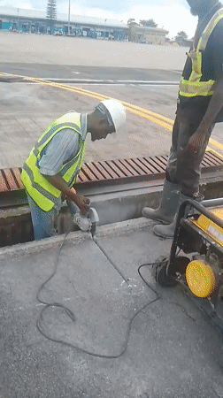 Airport maintenance work observed at Osubi Airport, Orerokpe Nigeria