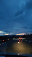 Evening highway travel documented near Dolno Varshilo, Bulgaria