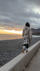 Sunset gathering observed at Funchal rocky beach, Portugal