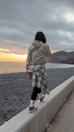 Sunset gathering observed at Funchal rocky beach, Portugal
