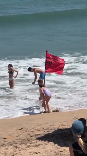Kuta Beach surf and shoreline on a clear Bali morning