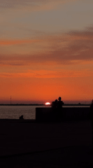 Sunset and twilight over the Northern Dvina River, Arkhangelsk