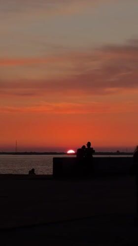 Sunset and twilight over the Northern Dvina River, Arkhangelsk