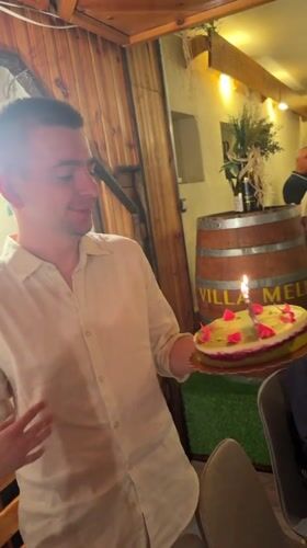 Birthday celebration at restaurant in Bistritsa, Bulgaria
