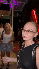 Late-night outdoor party scene in Sochi, disco ball included