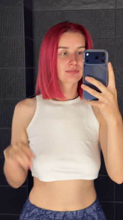 Bathroom selfies and Akita grooming in Chaikovsky