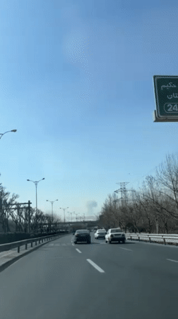 Morning highway traffic captured on video in Tehran