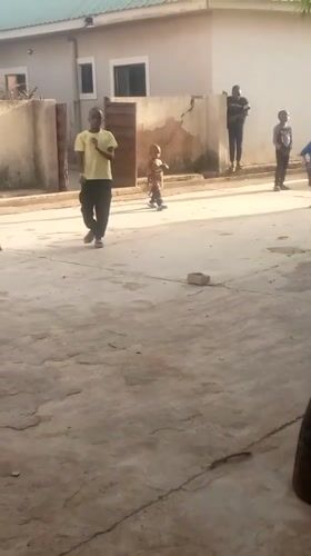 Children play in residential area in Bukuru, Nigeria