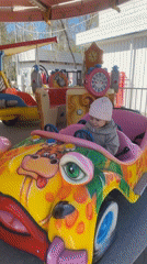 Children enjoy carnival rides at Yekaterinburg amusement park