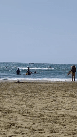 Sunny beach day in Larnaca, Cyprus