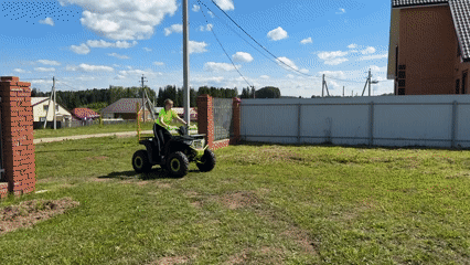 Family outdoor activities and bike riding in rural Russian village