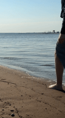 Early morning beach walk captured in Noviy, Russia